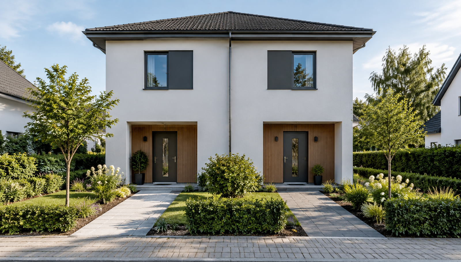 Gemeinsames Wohnhaus mit zwei Schlüsseln für unverheiratete Miteigentümer
