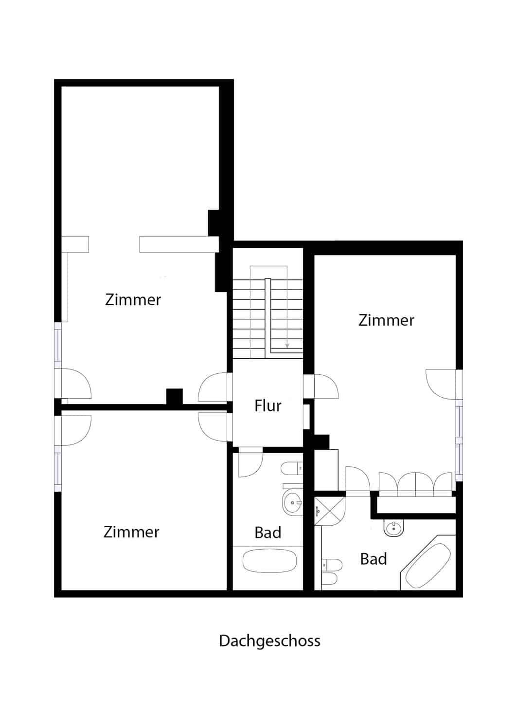 Ihr neues Zuhause? Großzügiges freistehendes Wohnhaus auf großem Grundstück in Ettlingen - Grundriss Dachgeschoss