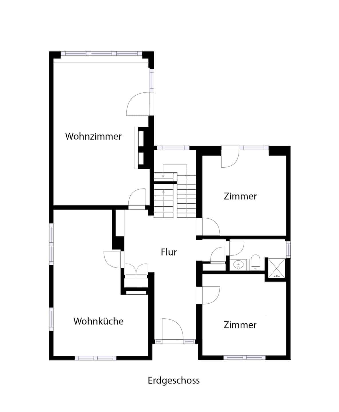 Ihr neues Zuhause? Großzügiges freistehendes Wohnhaus auf großem Grundstück in Ettlingen - Grundriss Erdgeschoss